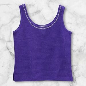 St. John Evening by Marie Gray,   Purple Jewelled Knit Tank.